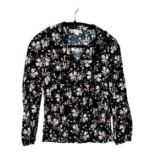 Love, Fire Boho Floral Print Top, Size S